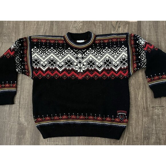 Dale of Norway Wool Sweater Womens Size 12 Fair Isle USA Olympic Tag Snowflake - Picture 2 of 12